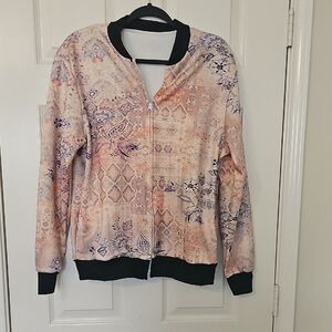 New Nantdodong Y2K Lightweight Bomber Jacket in Pink and Black MEDIUM